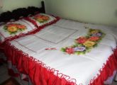 colcha organza acolchoada casal ref105